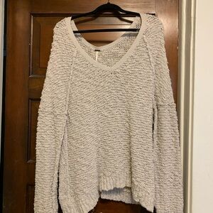 Free People V-Neck Sweater - Light Gray
